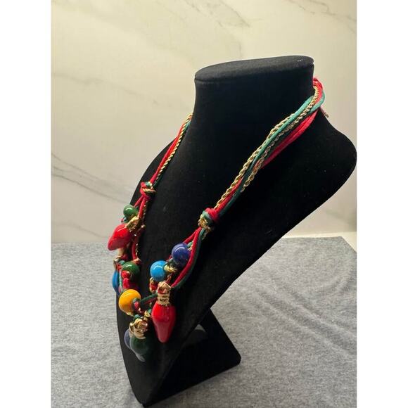 Vintage Ceramic Christmas Light Necklace - Picture 5 of 5